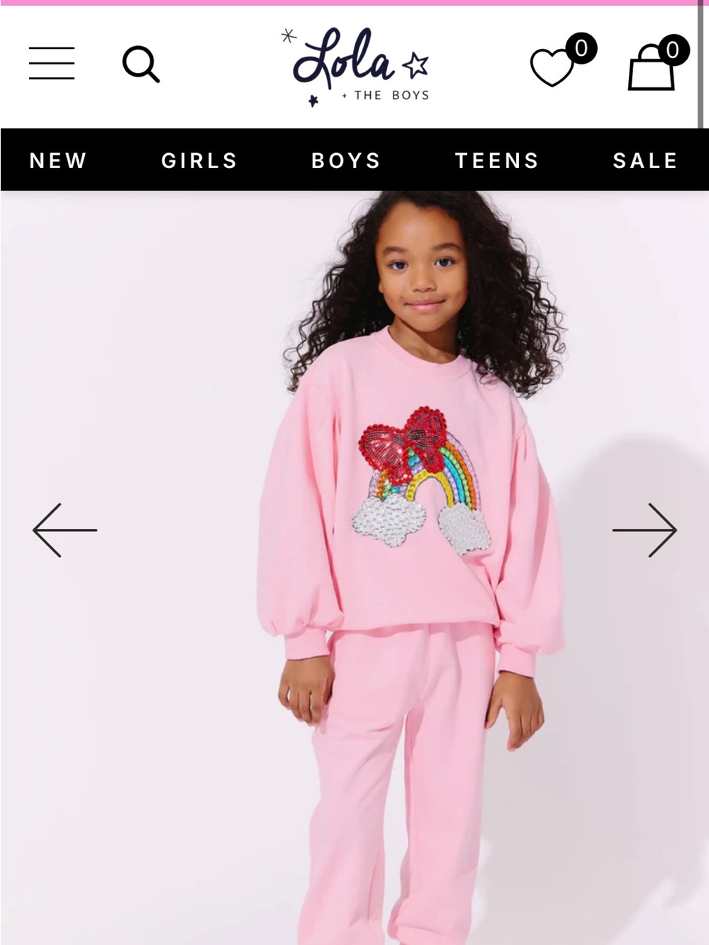 Lola + The Boys Light Pink Sequin Heart Sweatshirt